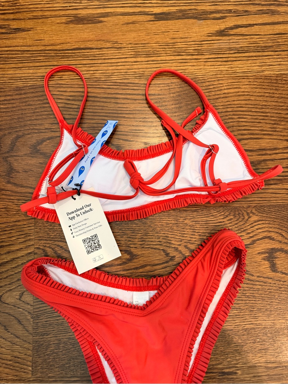 Cider Red Ruffle-Trim Two-Piece Bikini - Picture 2 of 2